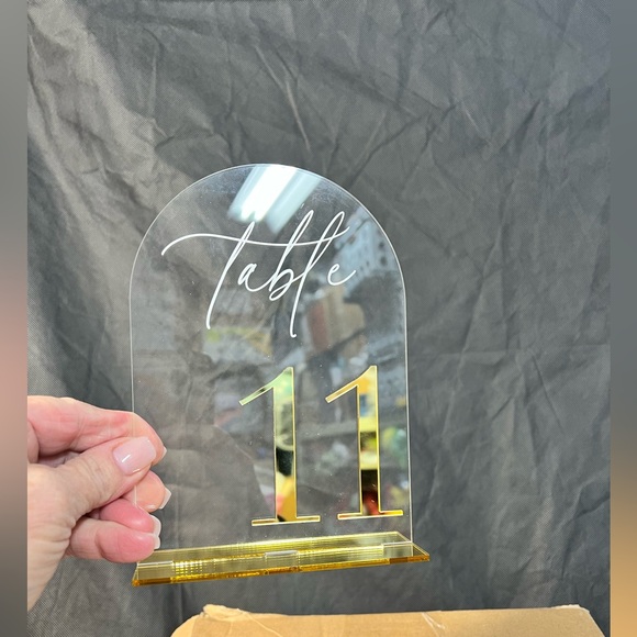 Gold Acrylic Number Sign 20 count - Picture 2 of 14